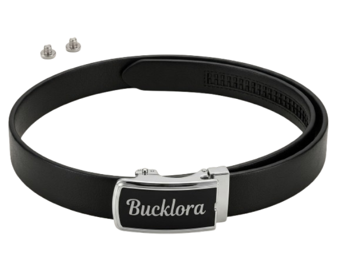 Bucklora Men's Black Classic Buckle Belt