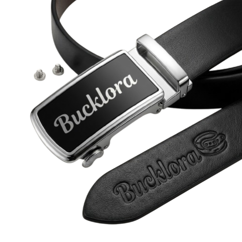 Bucklora Men's Black Classic Buckle Belt